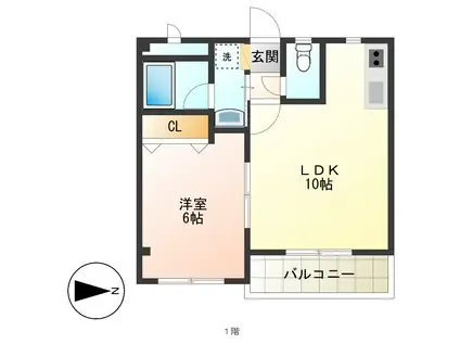 マモルハイツII(1LDK/2階)の間取り写真