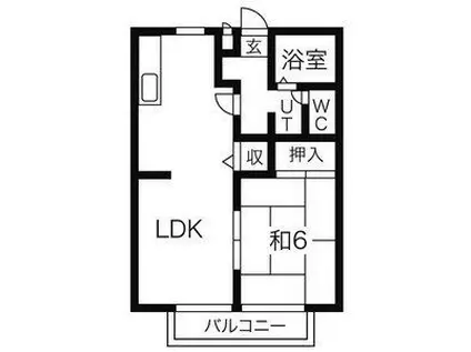 シャルマンシティー(1LDK/1階)の間取り写真