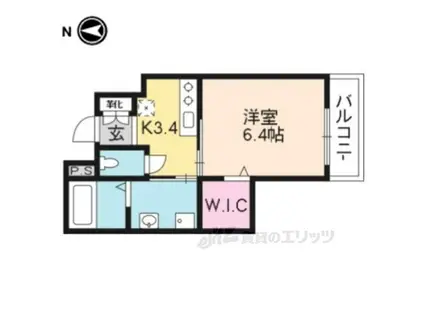 シャーメゾン京(1K/3階)の間取り写真