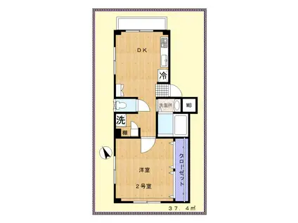 グレース・ラトン23(1DK/3階)の間取り写真