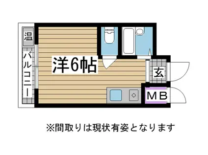 コーポ春日野(ワンルーム/1階)の間取り写真