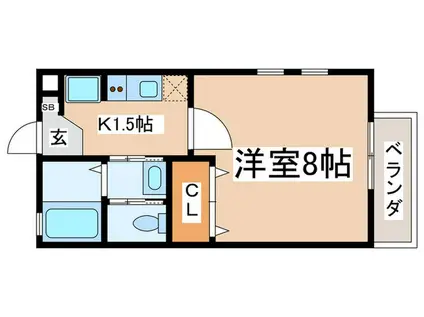 フレシールKEY(1K/3階)の間取り写真
