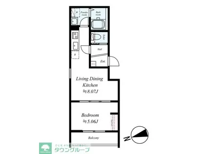 GRADUS川越III(1LDK/3階)の間取り写真