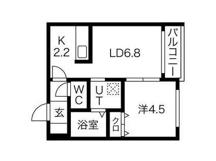 PEERSON S7W16(1LDK/2階)の間取り写真