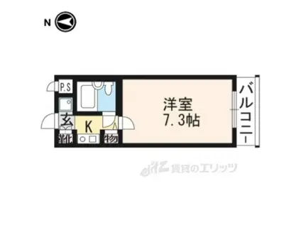DETOM-1西陣Ⅲ(1K/3階)の間取り写真