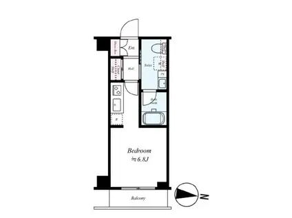 B CITY APERTMENT SINAGAWA ウエスト(ワンルーム/5階)の間取り写真