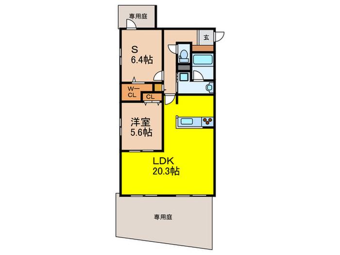 リブレ御影(1SLDK/1階)の間取り写真