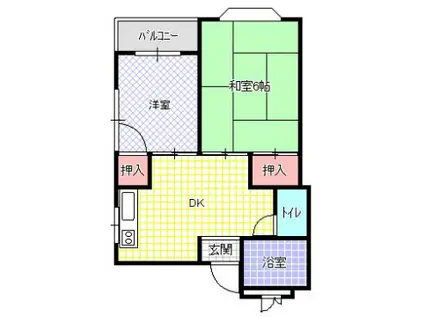 三和ハイツ舟田(2DK/3階)の間取り写真