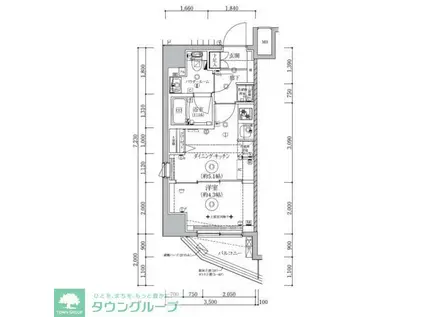 クオリタス門前仲町(1DK/5階)の間取り写真