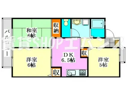 グランディール夏見台(3DK/1階)の間取り写真