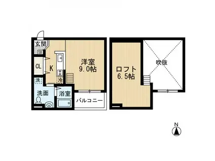 ケイティハイツII(ワンルーム/1階)の間取り写真