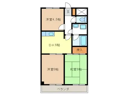 パセール長良(3DK/2階)の間取り写真