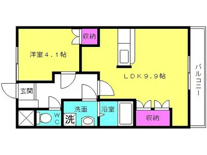 CAMELLIA(1LDK/2階)の間取り写真
