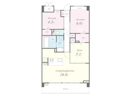 GREENHILLS和(1SLDK/2階)の間取り写真