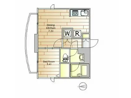 エクレール第二祐天寺(1DK/3階)の間取り写真
