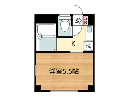 プチヴォアクサギ(1K/2階)の間取り写真