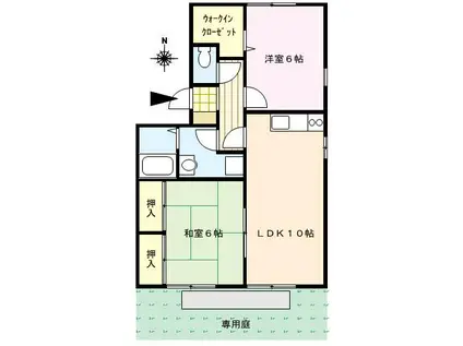 OKA東櫛原(2LDK/1階)の間取り写真