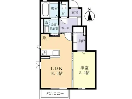 メゾン・ド・セリシエII(1LDK/1階)の間取り写真