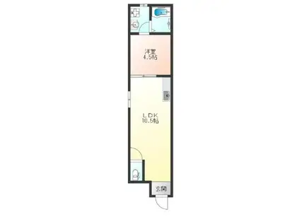 鶴見橋 (1LDK/1階)の間取り写真