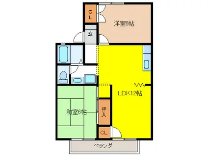 グランディアTENNOU(2LDK/1階)の間取り写真