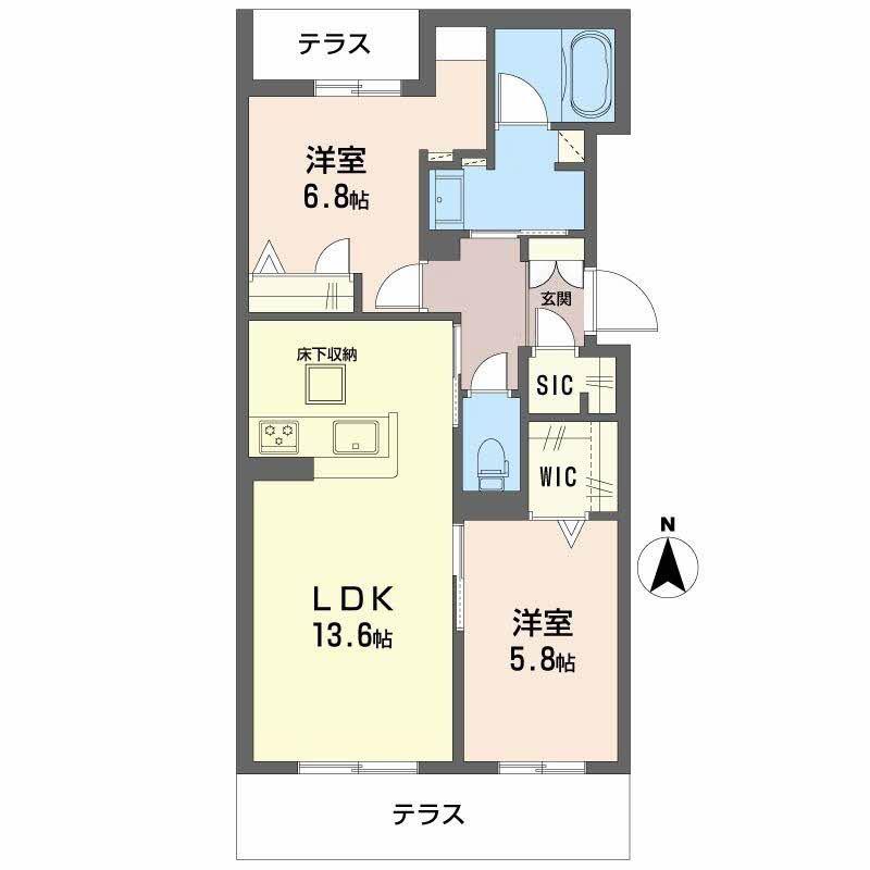 シャーメゾン大晶(2LDK/1階)の間取り写真