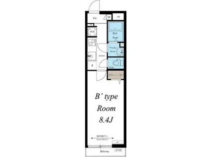 リブリ・縁(1K/2階)の間取り写真