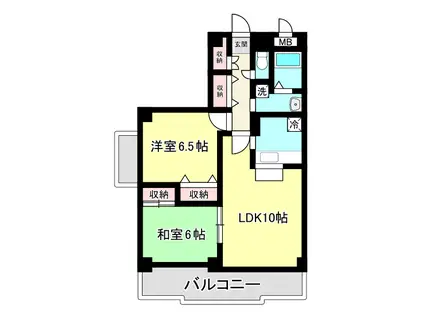 ポポラーレ西都賀(2LDK/3階)の間取り写真
