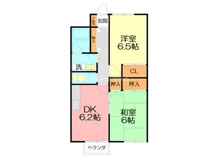MAISON SAITO(2DK/2階)の間取り写真