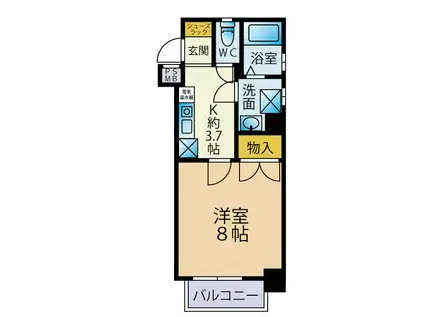 ダイナコート小倉下到津(1K/4階)の間取り写真