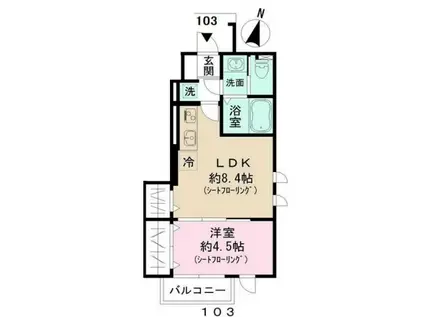 FELICE(1LDK/1階)の間取り写真