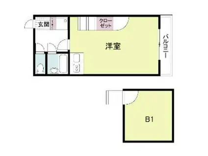 ジュネス小笹(1LDK/1階)の間取り写真