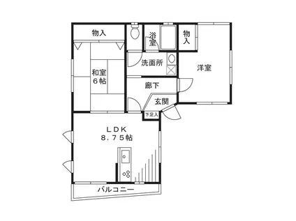 ベルテンポ(2DK/2階)の間取り写真