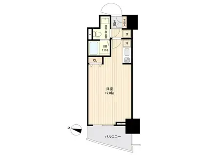 SIDEONE(ワンルーム/15階)の間取り写真