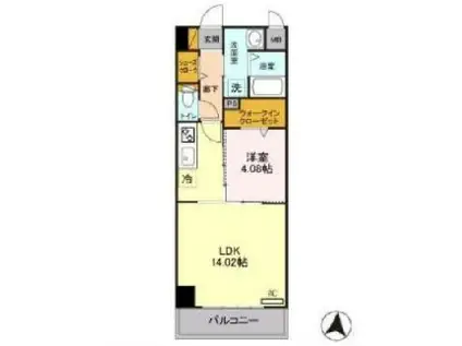 モナークヴィラ(1LDK/6階)の間取り写真