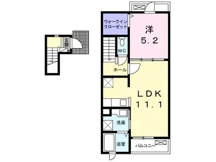 マーベラスKII(1LDK/2階)の間取り写真