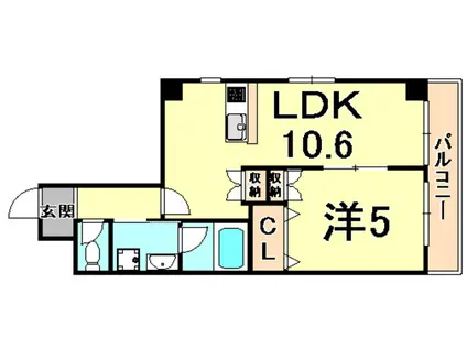 ピア南昭和(1LDK/3階)の間取り写真