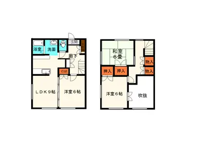 コテージM(3LDK/1階)の間取り写真