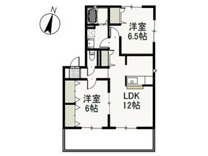 グリフィンドールA(2LDK/1階)の間取り写真