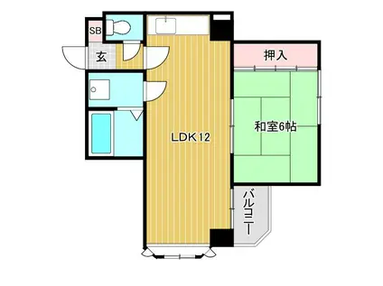 スリージェ甲子園口I(1LDK/2階)の間取り写真