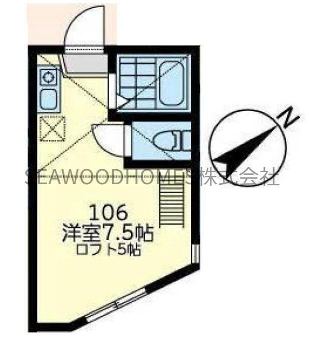 ユナイト六浦セグラーテ(ワンルーム/1階)の間取り写真