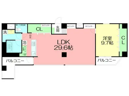 GRANDREVE茅ヶ崎幸町(1LDK/8階)の間取り写真