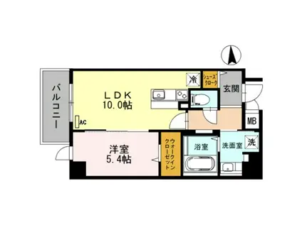 BRIGHT ABIKO(1LDK/4階)の間取り写真