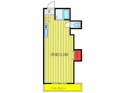 赤羽スカイハイツ(ワンルーム/1階)の間取り写真