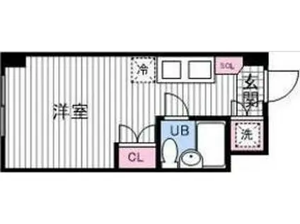 アルファビル大通西17(ワンルーム/4階)の間取り写真