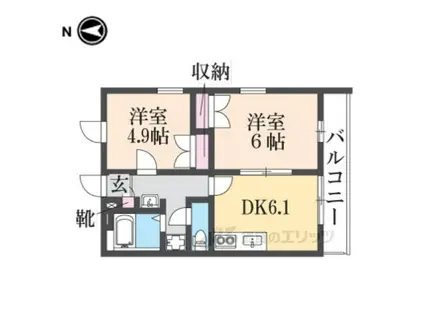 レオパレスKOBATA(2DK/2階)の間取り写真