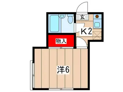 グリーンキャンパス(1K/1階)の間取り写真