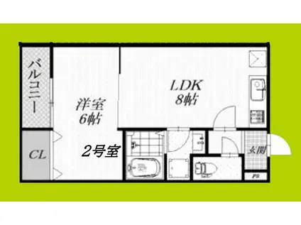 菊水通マンション(1LDK/1階)の間取り写真