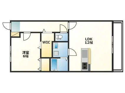 ONE ARK(1LDK/3階)の間取り写真