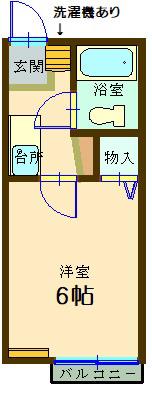 ララパレス(1K/1階)の間取り写真