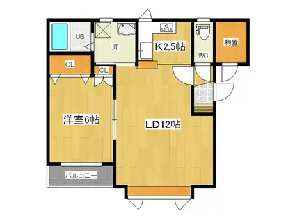 フラワーハイツ(1LDK/2階)の間取り写真